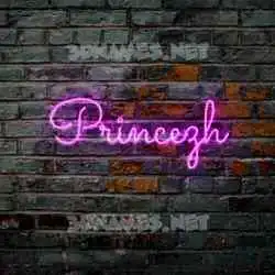 princezh in Pink Neon style - 3D name wallpaper