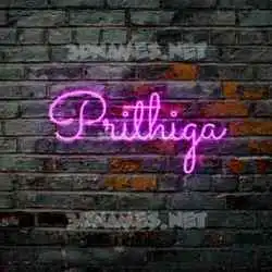 prithiga in Pink Neon style - 3D name wallpaper
