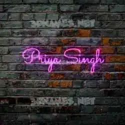 priya singh in Pink Neon style - 3D name wallpaper