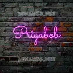 priyabob in Pink Neon style - 3D name wallpaper