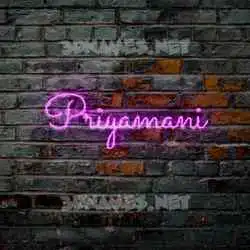 priyamani in Pink Neon style - 3D name wallpaper