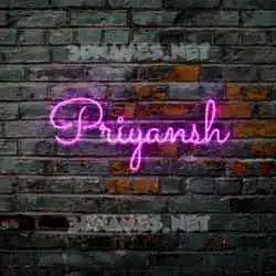 priyansh in Pink Neon style - 3D name wallpaper