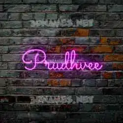 prudhvee in Pink Neon style - 3D name wallpaper