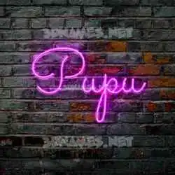 pupu in Pink Neon style - 3D name wallpaper
