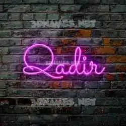 qadir in Pink Neon style - 3D name wallpaper