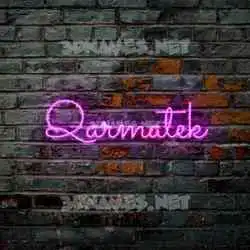 qarmatek in Pink Neon style - 3D name wallpaper