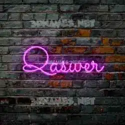 qaswer in Pink Neon style - 3D name wallpaper