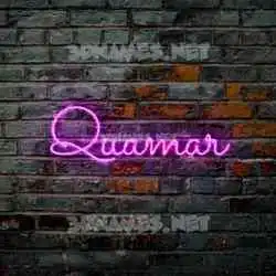 quamar in Pink Neon style - 3D name wallpaper