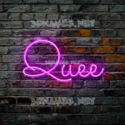 quee in Pink Neon style - 3D name wallpaper