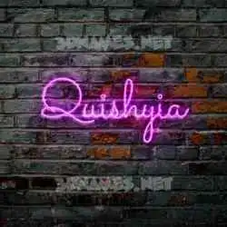 quishyia in Pink Neon style - 3D name wallpaper