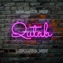 qutab in Pink Neon style - 3D name wallpaper