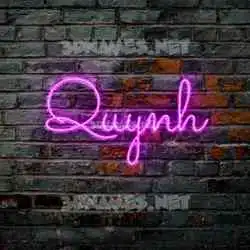 quynh in Pink Neon style - 3D name wallpaper