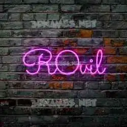 r0vil in Pink Neon style - 3D name wallpaper