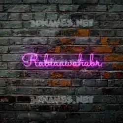 rabiaawahabr in Pink Neon style - 3D name wallpaper