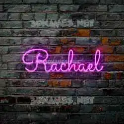 rachael in Pink Neon style - 3D name wallpaper