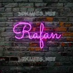 rafan in Pink Neon style - 3D name wallpaper