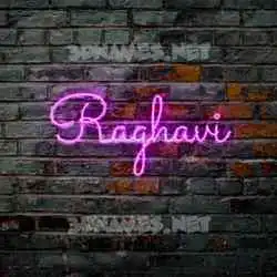 raghavi in Pink Neon style - 3D name wallpaper