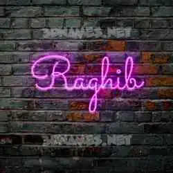 raghib in Pink Neon style - 3D name wallpaper