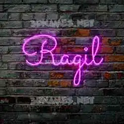 ragil in Pink Neon style - 3D name wallpaper