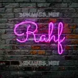 rahf in Pink Neon style - 3D name wallpaper