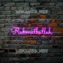 rahmathullah in Pink Neon style - 3D name wallpaper