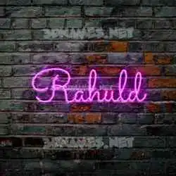 rahuld in Pink Neon style - 3D name wallpaper