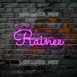 rainee in Pink Neon style - 3D name wallpaper