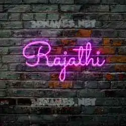 rajathi in Pink Neon style - 3D name wallpaper