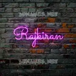 rajkiran in Pink Neon style - 3D name wallpaper