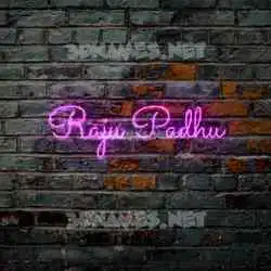raju padhu in Pink Neon style - 3D name wallpaper