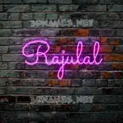 rajulal in Pink Neon style - 3D name wallpaper