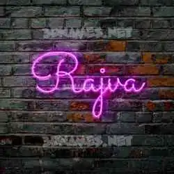 rajva in Pink Neon style - 3D name wallpaper