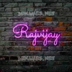 rajvijay in Pink Neon style - 3D name wallpaper