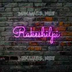 rakeshilpi in Pink Neon style - 3D name wallpaper