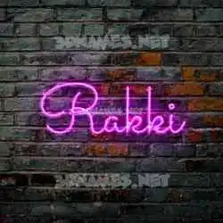 rakki in Pink Neon style - 3D name wallpaper