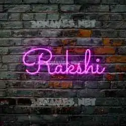 rakshi in Pink Neon style - 3D name wallpaper