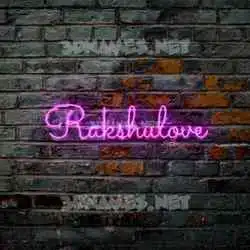rakshulove in Pink Neon style - 3D name wallpaper