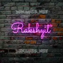 rakshyit in Pink Neon style - 3D name wallpaper