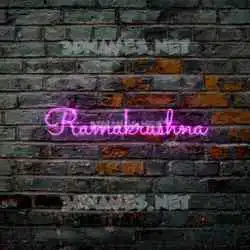 ramakrushna in Pink Neon style - 3D name wallpaper