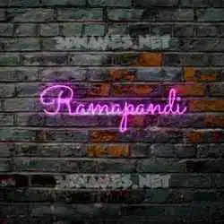 ramapandi in Pink Neon style - 3D name wallpaper