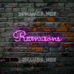 ramasons in Pink Neon style - 3D name wallpaper