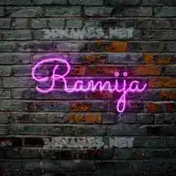 ramija in Pink Neon style - 3D name wallpaper