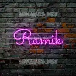 ramik in Pink Neon style - 3D name wallpaper