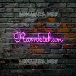 ramkishun in Pink Neon style - 3D name wallpaper