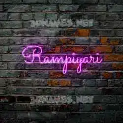 rampiyari in Pink Neon style - 3D name wallpaper