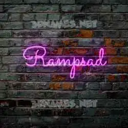 rampsad in Pink Neon style - 3D name wallpaper