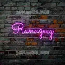 ranazeeg in Pink Neon style - 3D name wallpaper