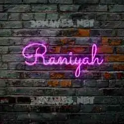 raniyah in Pink Neon style - 3D name wallpaper
