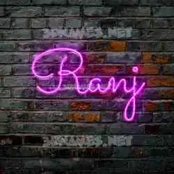 ranj in Pink Neon style - 3D name wallpaper