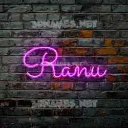 ranu in Pink Neon style - 3D name wallpaper